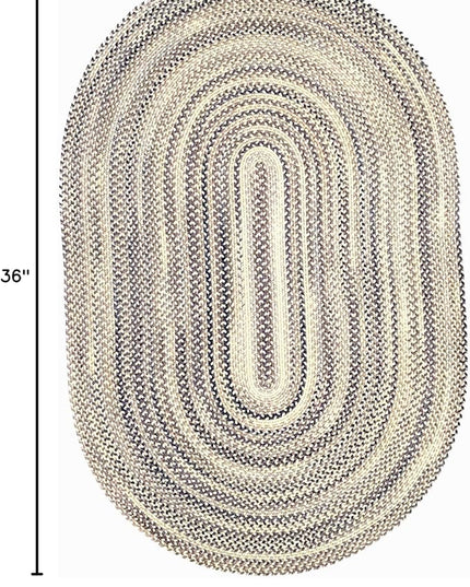 Capel American Heritage Pewter 0' 24" X 0' 36" Oval Braided Rug