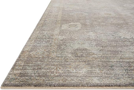 Loloi Magnolia Home by Joanna Gaines Millie Collection MIE-05 Stone/Natural 5'-3" x 5'-3", .25" Pile Height, Round Area Rug