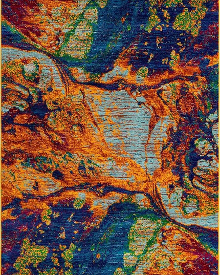 Rugs.com Calypso Collection Rug – 5' x 8' Multi Medium Rug Perfect for Bedrooms, Dining Rooms, Living Rooms