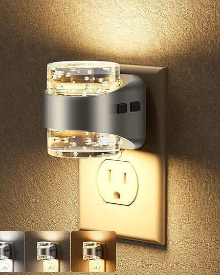 Briignite Night Light Plug into Wall, Dimmable Night Light with Bubble Design 3000K/4000K/5000K & 3 Brightness Levels for Baby Nursery Hallway Bathroom Kids Room, 3CCT