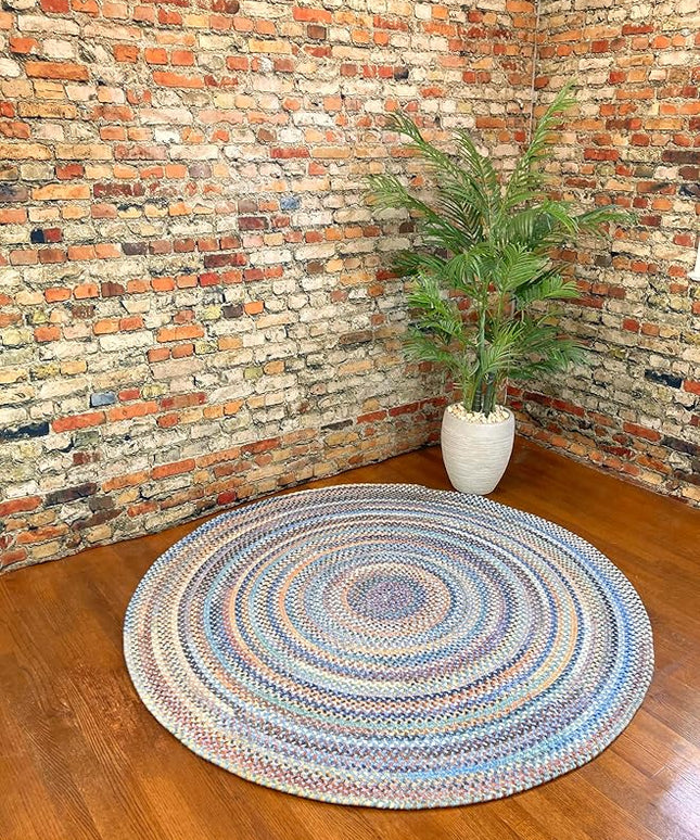 Capel American Heritage Legacy Blue 5'0"X5'0" Round Braided Rug