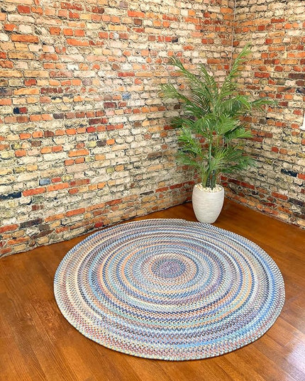 Capel American Heritage Legacy Blue 8' 0" Round Braided Rug