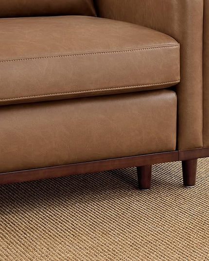 CHITA 153" Super Large Luxury U Shape Convertible Sectional Modular Sofa, Down Filled Modern Sofa, Deep Seat Cloud Couch, 6 Seat Couch with Chaise, 2 Ottomans, Solid Wood Leg, Faux Leather in Camel