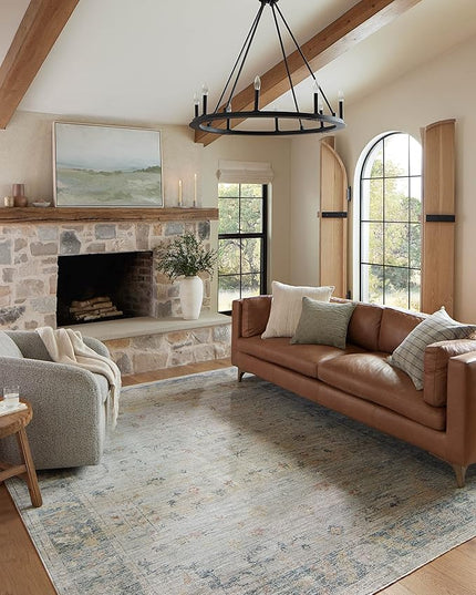 Loloi Magnolia Home by Joanna Gaines Millie Collection MIE-04 Slate/Multi 11'-6" x 15'-7", .25" Pile Height, Area Rug