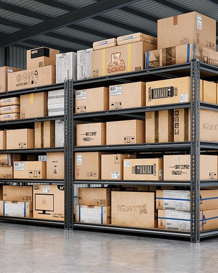 48"W Garage Shelving, 3050LBS Storage Shelves Heavy Duty, 5 Tier Metal Shelving Unit Adjustable Garage Shelves Heavy Duty Shelving for Warehouse,Commercial, Kitchen, 48" W × 18" D × 72" H, Black