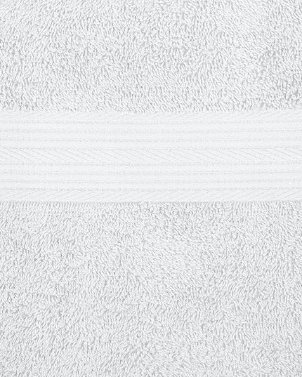 Amazon Basics 6 Piece Oversized Fade resistant Towel set, 100% Cotton towels for bathroom, soft and absorbent, 2 Bath Towels, 2 Hand Towels and 2 Washcloths bathroom towel set, White