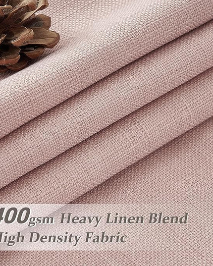 Elegant Blush Pink High Blackout High Ceiling Curtains 102 Inches Long for Sliding Glass Doors, Memory Trained Pinch Pleat Dual Layer Thick Linen Thermal Sound Dampening Modern Window Drapes 2 Panels