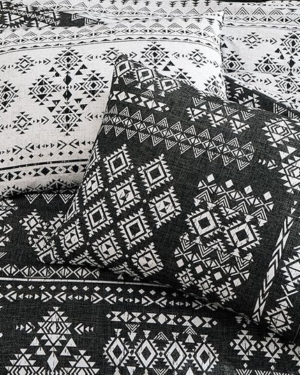 Geniospin Full Comforter Set - 7 Pieces Bed in a Bag, Comfortable Western Bedding Sets for All Seasons, Lightweight Soft Boho Comforter Bed Set with Sheets, Pillowcases & Shams