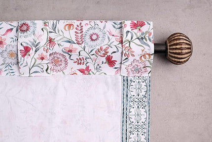 Maison d' Hermine Curtains for Living Room 100% Cotton 96 inch Length One Panel Light Filtering Curtains for Bedroom Windows with Rod and Loop Pockets Drapes (Nellore, 50" W x 96" L)