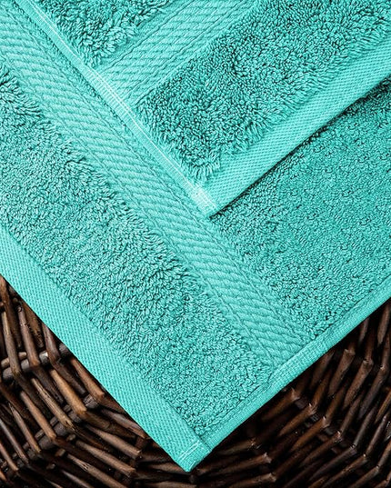 Superior Egyptian Cotton Pile 10 Piece Towel Set, Includes 2 Bath, 4 Hand, 4 Face Towels/Washcloths, Ultra Soft Luxury Towels, Thick Plush Essentials, Guest Bath, Spa, Hotel Bathroom, Turquoise