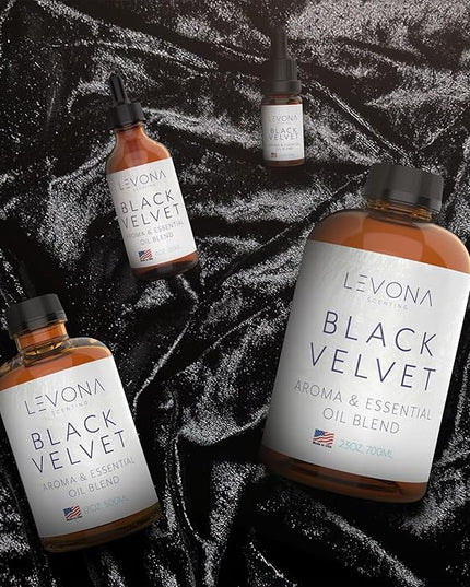 Levona Scents Oil Diffuser Essential Oils: Fragrance Oil for Diffuser - Black Velvette Diffuser Oils Scents - Woody Citrus with Herbal Floral Essential Oil Blends, Oakmoss, White Musk & Sandalwood