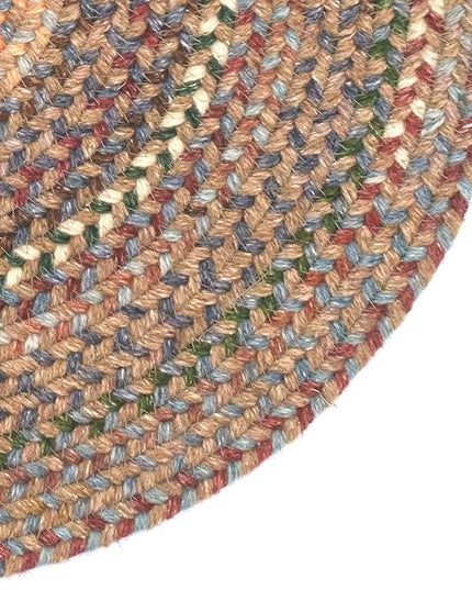 Capel American Heritage Moss Multi 0' 24" X 0' 48" Oval Braided Rug