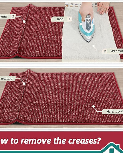 BEQHAUSE Dirt Trapper Door Mat 24" x 60", Non-Slip Washable Doormats Entrance Mat, Dirt Resistant and Absorbent Welcome Mat, Low Profile Floor Mats for Front Back Door and Entryway, Red