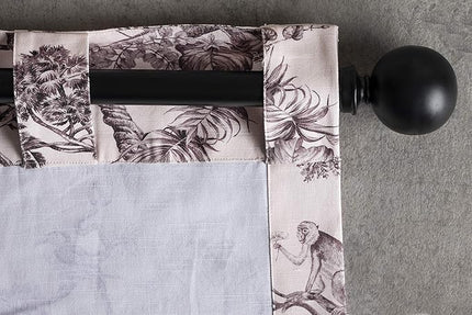 Maison d' Hermine Curtains for Living Room 100% Cotton 108 inch Length One Panel Light Filtering Toile Curtains for Bedroom Windows with Rod and Loop Pockets Drapes (Bonobo Brown, 50" W x 108" L)