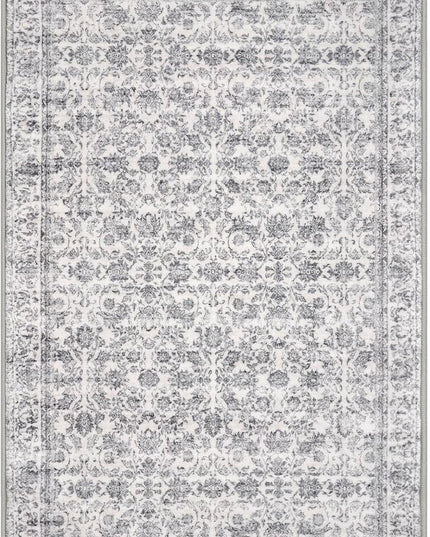 2x3 Washable Rug Soft Area Rug for Entryway, Grey Non-Slip Indoor Door Mat Distressed Floral Low-Pile Kitchen Rugs, Neutral Vintage Carpet for Entrance Kitchen Bedside Farmhouse