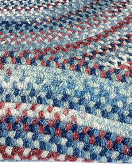 Capel American Heritage Barn Blue 0' 36" Round Braided Rug