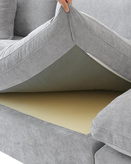 WJShome Modern Ottoman Module for Living Room, Cushion Covers Removable, Minimalist Comfy Breathable Footstool,Gray