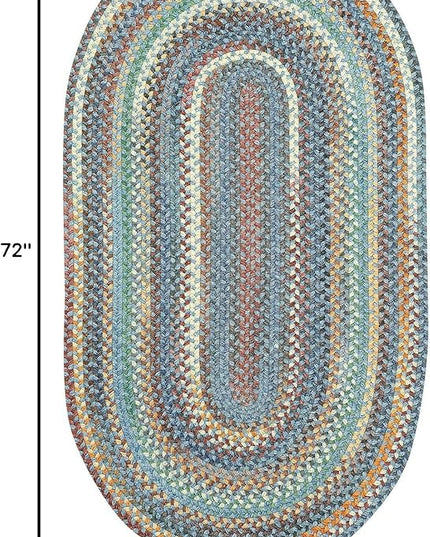 Capel American Heritage Legacy Blue 4' 0" X 6' 0" Oval Braided Rug
