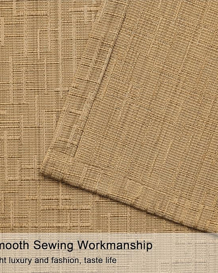 Jacquard Linen Curtains 72 inch Length 2 Panels Thick Faux Linen Blended Window Drapes Burlap Textured Curtains with Grommet for Living Room Bedroom Farmhouse (52x72 Light Coffee) Natural