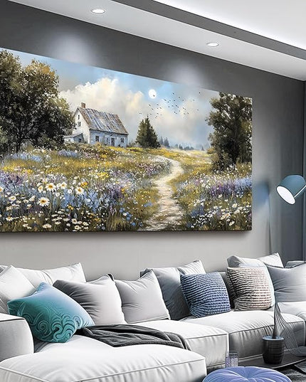 FUHAIHUA Canvas Wall Art For Living Room Wall Decor For Bedroom Office Wall Decoration Countryside Landscape Painting Farmhouse Pictures Artwork Room Aesthetic Home Decor 20x40 In