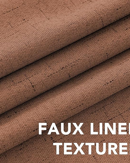 H.VERSAILTEX 100% Blackout Curtains for Bedroom Thermal Insulated Linen Textured Curtains Heat and Full Light Blocking Drapes Living Room Curtains 2 Panel Sets, Washed Spice, 52x72 Inch