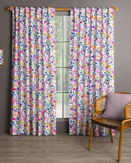 Maison d'Hermine Curtains for Living Room 100% Cotton 124 inch Length Two Panels Window Curtains for Bedroom with Loop & Rod Pockets - Maia, 50" W x 124" L