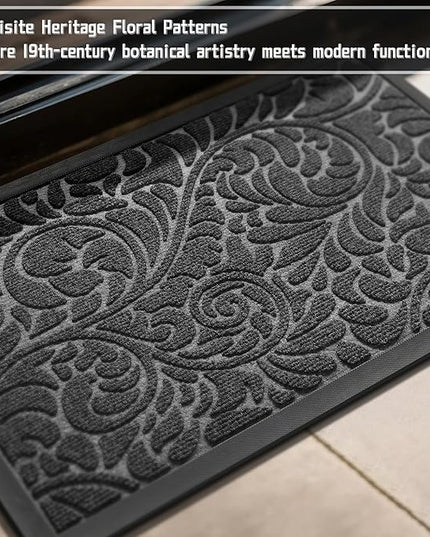 Yimobra Large Door Mat Outside Entrance 47x24, Waterproof Sturdy Outdoor Mats for Front Door, Heavy Duty Non-Slip Doormat for Garage Patio Entryway Indoor, Easy Clean, Grey