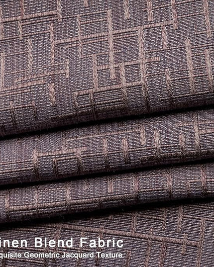 Jacquard Linen Curtains 84 inch Length 2 Panels Thick Faux Linen Blended Window Drapes Burlap Textured Curtains with Grommet for Living Room Bedroom Farmhouse (52x84 Fashion Purple) Natural