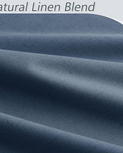 Guken Blackout Curtains 72 Inch Length 2 Panels Set for Living Room Bedroom Back Tab Thermal Insulated 100% Black Out Linen Drapes Room Darkening Window Curtains 72 Inches Long,Denim Blue