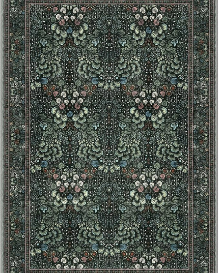 4x6 Modern Rug for Farmhouse, Dark Green Super Soft Washable Rug with Non-Slip, Low-Pile Indoor Door Area Rugs for Living Room Bedroom, Carpet with Non-Shedding