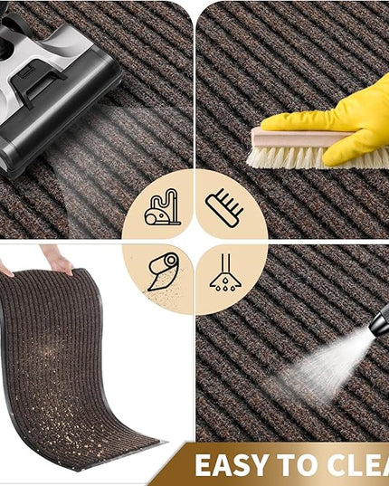 Yimobra Front Door Mat Outdoor Indoor Entrance, 100% Waterproof All-Season All Weather Doormat, Welcome Matt Outside Entry, Non Slip, Low Profile, Heavy Duty Patio Porch Floor Mats,36 x 17