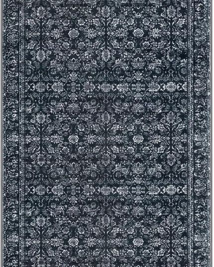 2x6 Washable Runner Rug for Hallways, Black Soft Neutral Vintage Kitchen Rugs with Non-Slip, Non-Shedding Distressed Floral Carpet for Bedroom Porch Laundry Entryway