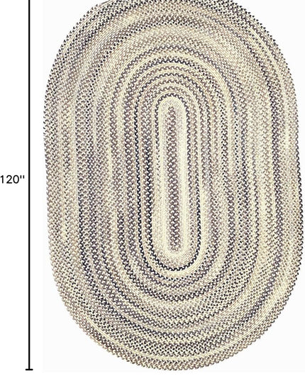 Capel American Heritage Pewter 8' 0" X 10' 0" Oval Braided Rug