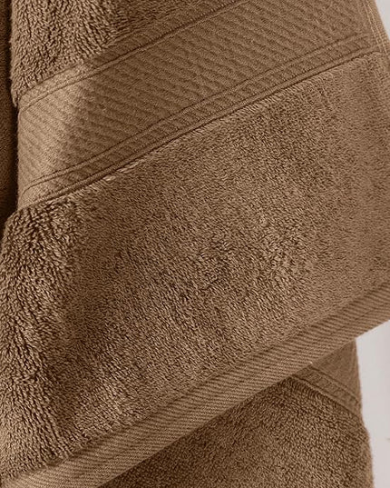 Superior Egyptian Cotton Pile Bath Towel Set of 2, Ultra Soft Luxury Towels, Thick Plush Essentials, Absorbent Heavyweight, Guest Bath, Hotel, Spa, Home Bathroom, Shower Basics, Latte