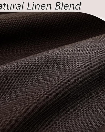 Guken Brown Blackout Curtains 63 Inch Length 2 Panels Set for Living Room Bedroom Back Tab Thermal Insulated 100% Black Out Linen Drapes Room Darkening Window Curtains 52 Inches Width