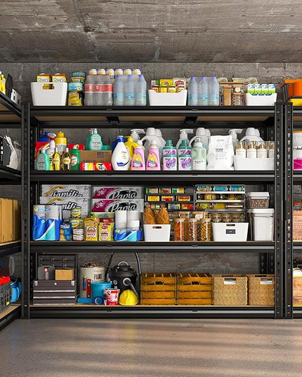 REIBII 48" W Garage Shelving Heavy Duty, 2000LBS Storage Shelves, 4 Tier Adjustable Metal Shelves for Garage Shelving Sturdy Industrial Shelf, Easy Assemble, 48" W x 60" H x 18" D