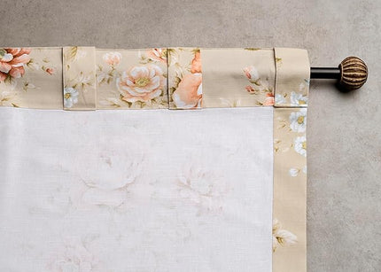 Maison d' Hermine Curtains for Living Room 100% Cotton 124 inch Length One Panel Light Filtering Curtains for Bedroom Windows with Rod and Loop Pockets Drapes (Newburry Melba, 50" W x 124" L)