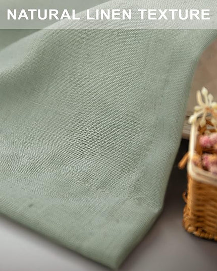 Sage Green Curtains 84 Inch Length for Living Room 2 Panels Back Tab Rod Pocket Drapes Light Filtering Sheer Linen Cotton Textured Light Green Curtain for Bedroom Rustic Boho Farmhouse Decor 7 FT Long