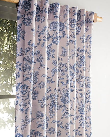 Maison d'Hermine Curtains for Living Room 100% Cotton 124 inch Length Two Panels Window Curtains for Bedroom with Loop & Rod Pockets - Roy, 50" W x 124" L