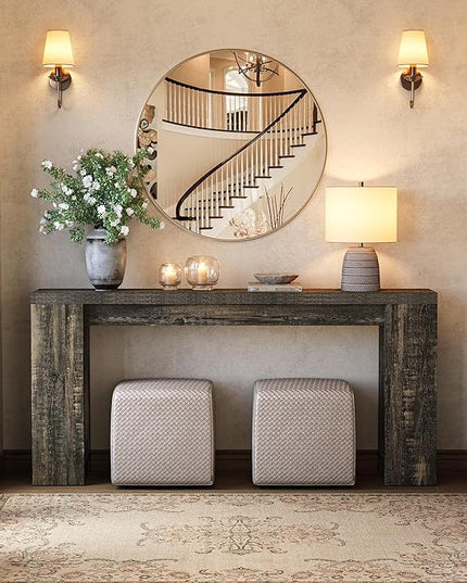 LITTLE TREE 70.9-Inch Long Console Table, Narrow Sofa Table Behind The Couch, Farmhouse Console Table for Living Room, Entryway, Hallway