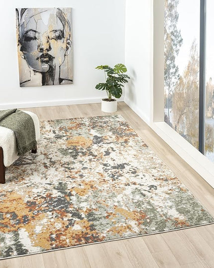 Keen Home Design Area Rugs - 5x8 Non-Shedding, Abstract Rugs for Kitchen, Living Room, Bedroom, Dining Room, Entryway - Size: 5'3" x 7'7", Multi