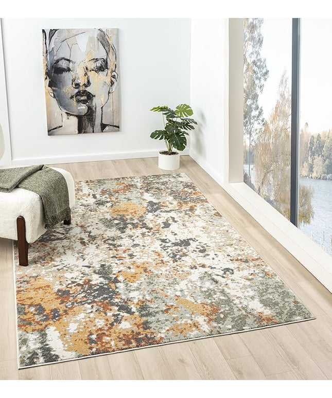 Keen Home Design Area Rugs - 6x9 Non-Shedding, Abstract Rugs for Kitchen, Living Room, Bedroom, Dining Room, Entryway - Size: 5'11" x 9'2", Multi
