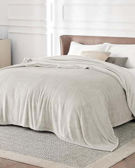 Bedsure GentleSoft Fleece Blanket California King Size Linen - Lightweight Plush Fuzzy Cozy Soft Bed Blankets, 102x96 inches