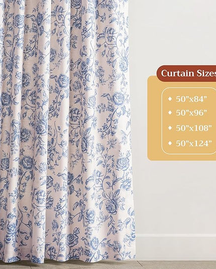Maison d'Hermine Curtains for Living Room 100% Cotton 124 inch Length One Panel Window Curtains for Bedroom with Loop & Rod Pockets - Roy, 50" W x 124" L