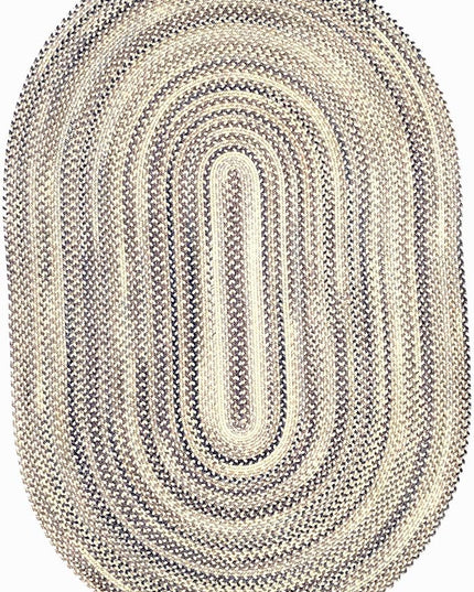 Capel American Heritage Pewter 7' 0" X 9' 0" Oval Braided Rug