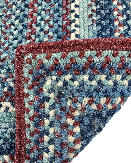 Capel American Heritage Barn Blue 9' 0" X 12' 0" Concentric Rectangle Braided Rug