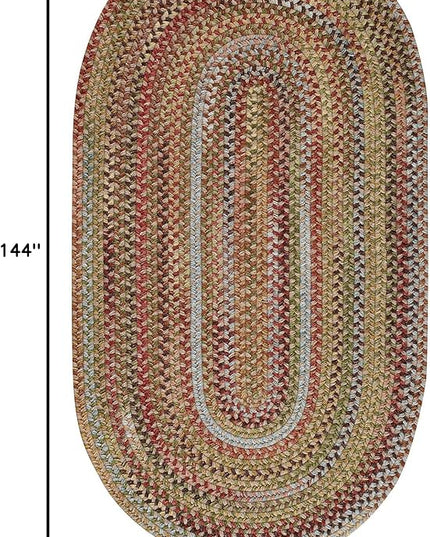 Capel American Heritage Olive Tan 9' 0" X 12' 0" Oval Braided Rug