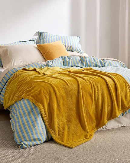 Bedsure GentleSoft Gold Fleece Throw Blanket - 300GSM Blankets for Couch, Sofa, Bed, Soft Lightweight Plush Cozy Throws for Toddlers, 50x60 inches
