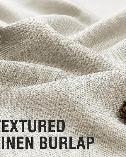 H.VERSAILTEX 90% Blackout Linen Curtains 84 Inches Long for Bedroom/Living Room Thermal Insulated Grommet Curtain Drapes Primitive Textured Burlap Effect Window Drapes 1 Panel - Heather Natural/Black