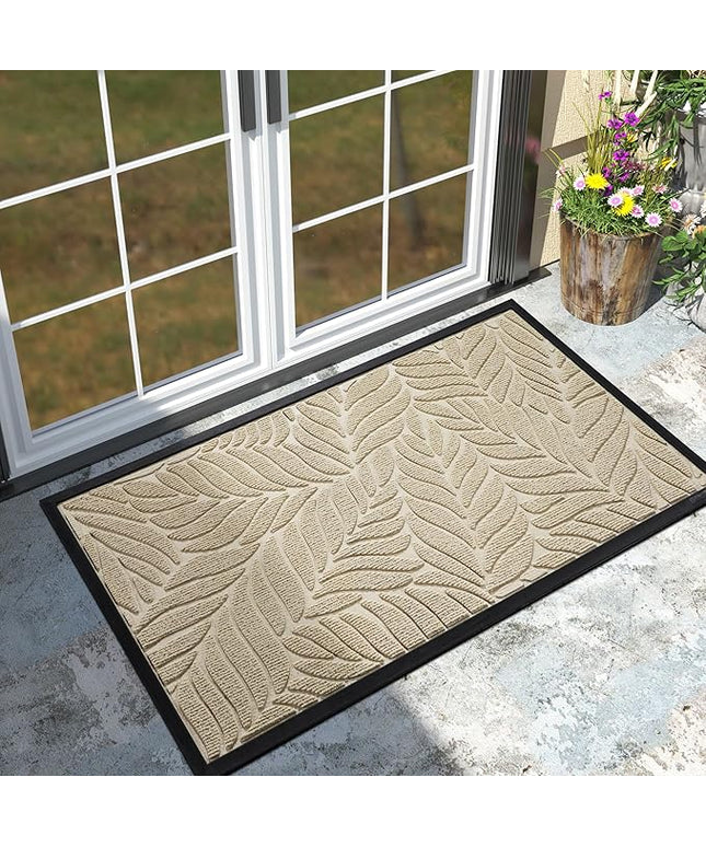 Yimobra 47x32 Large Door Mat Outdoor Indoor, All-Season Waterproof Door Mat Outside Entrance, All-Weather Non-Slip Outside Doormat for Garage Patio Entryway, Beige